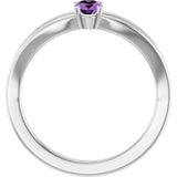 Oval Amethyst Youth Ring in Platinum