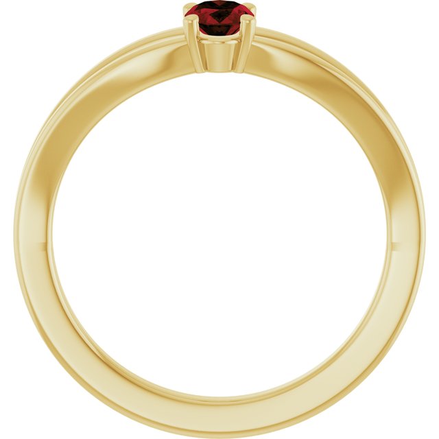 Oval Mozambique Garnet Youth Ring in Yellow Gold