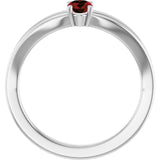 Oval Mozambique Garnet Youth Ring in White Gold