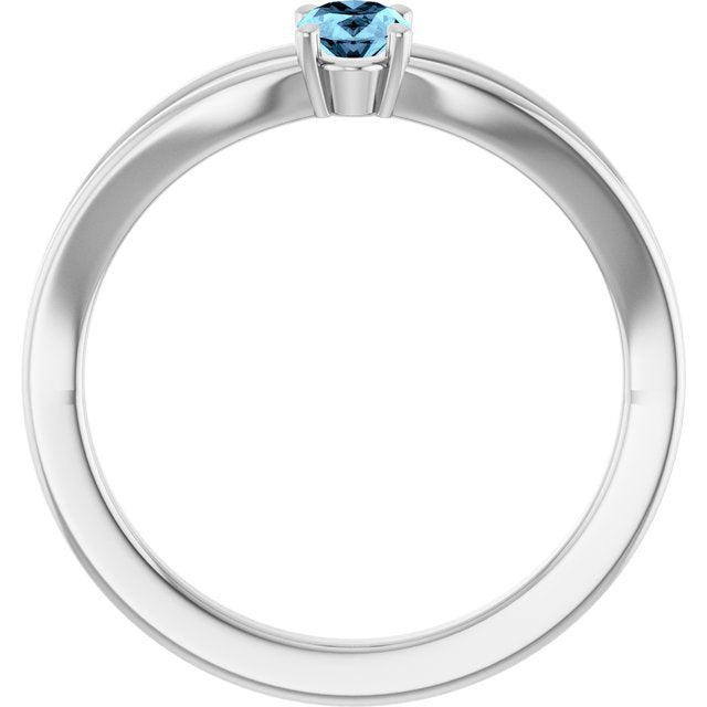 Oval Aquamarine Youth Ring in White Gold