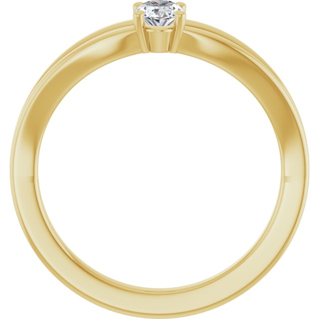 Oval White Sapphire Youth Ring in Yellow Gold