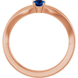 Oval Blue Sapphire Youth Ring in Rose Gold