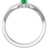 Oval Emerald Youth Ring in Platinum