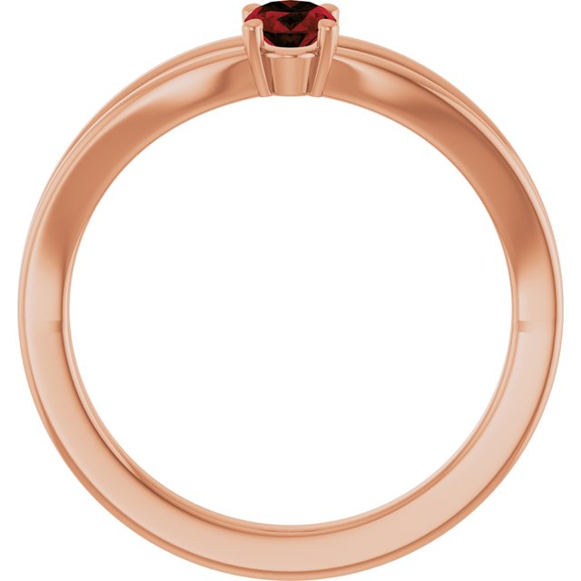 Oval Mozambique Garnet Youth Ring in Rose Gold
