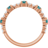 Round Alexandrite Stackable Ring with Diamond Accents in Rose Gold