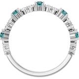 Round Lab-Grown Alexandrite & Diamond Stackable Ring in White Gold