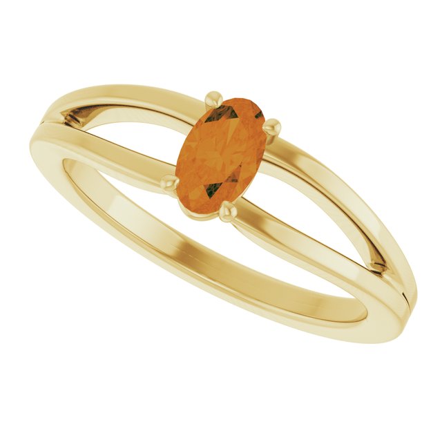 Oval Citrine Youth Ring in Yellow Gold