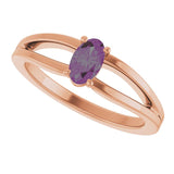 Oval Lab-Grown Alexandrite Youth Ring in Rose Gold