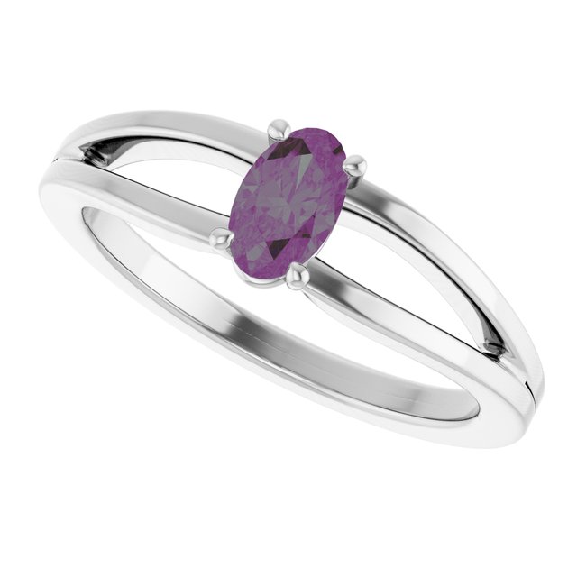 Oval Lab-Grown Alexandrite Youth Ring in Platinum