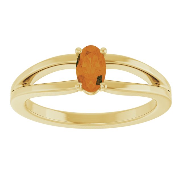 Oval Citrine Youth Ring in Yellow Gold