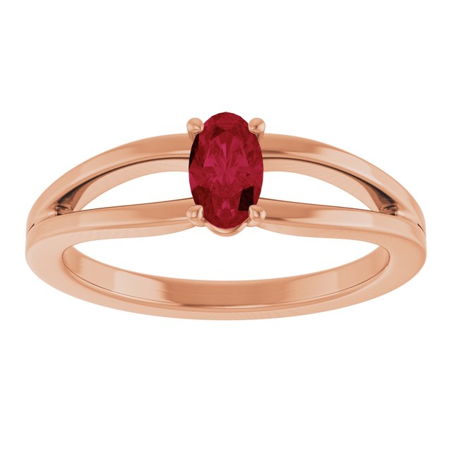 Oval Ruby Youth Ring in Rose Gold