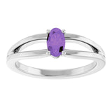 Oval Amethyst Youth Ring in Platinum