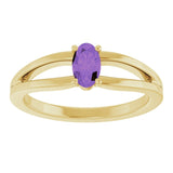 Oval Amethyst Youth Ring in Yellow Gold