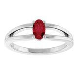 Oval Lab-Grown Ruby Youth Ring in White Gold