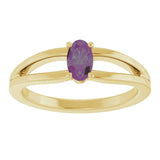 Oval Lab-Grown Alexandrite Youth Ring in Yellow Gold