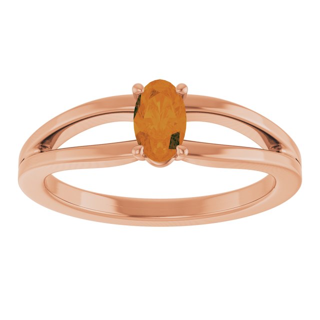 Oval Citrine Youth Ring in Rose Gold