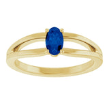 Oval Blue Sapphire Youth Ring in Yellow Gold