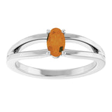 Oval Citrine Youth Ring in Platinum