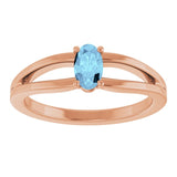 Oval Aquamarine Youth Ring in Rose Gold