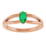 Oval Emerald Youth Ring in Rose Gold