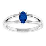 Oval Lab-Grown Blue Sapphire Youth Ring in Platinum