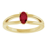 Oval Ruby Youth Ring in Yellow Gold