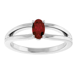 Oval Mozambique Garnet Youth Ring in Platinum
