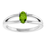 Oval Peridot Youth Ring in Platinum