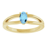 Oval Aquamarine Youth Ring in Yellow Gold