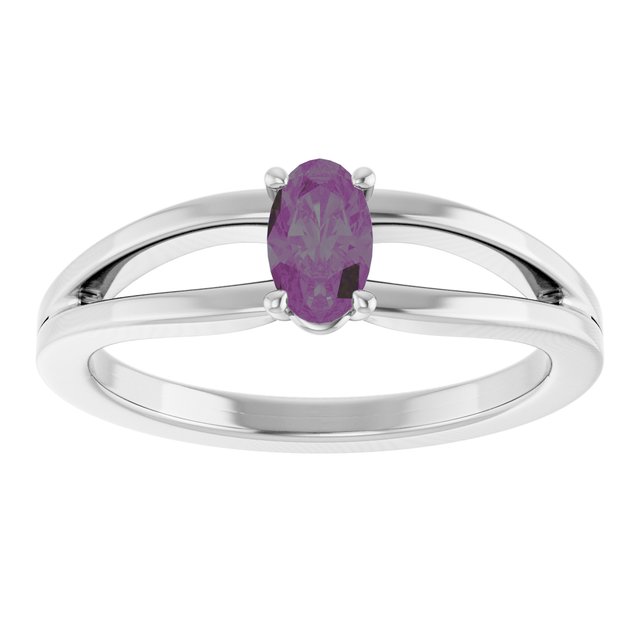 Oval Lab-Grown Alexandrite Youth Ring in Platinum