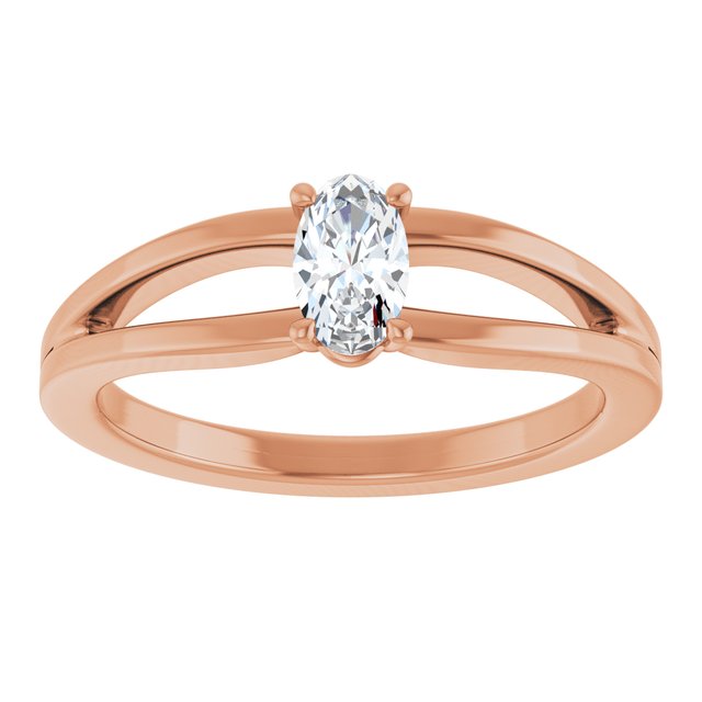 Oval White Sapphire Youth Ring in Rose Gold