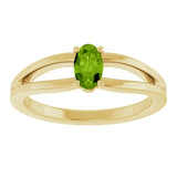 Oval Peridot Youth Ring in Yellow Gold
