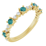 Round Lab-Grown Alexandrite & Diamond Ring in Yellow Gold