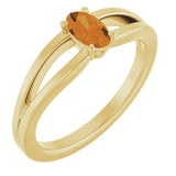 Oval Citrine Youth Ring in Yellow Gold