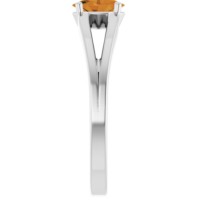 Oval Citrine Youth Ring in White Gold