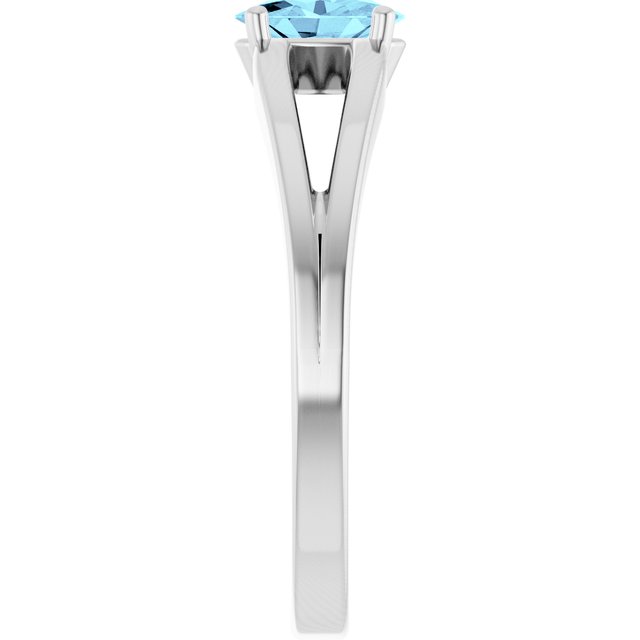 Oval Aquamarine Youth Ring in Platinum
