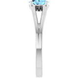 Oval Aquamarine Youth Ring in Platinum