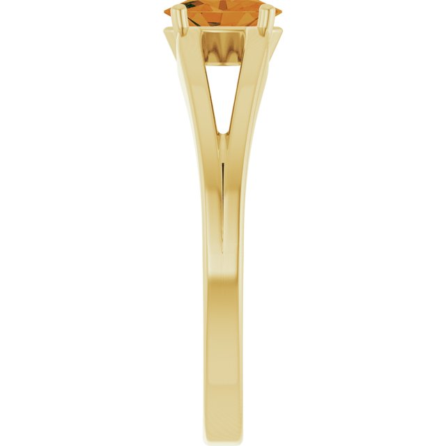 Oval Citrine Youth Ring in Yellow Gold