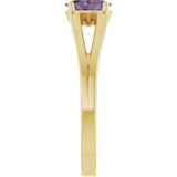 Oval Lab-Grown Alexandrite Youth Ring in Yellow Gold