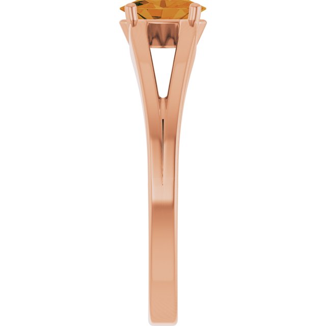 Oval Citrine Youth Ring in Rose Gold