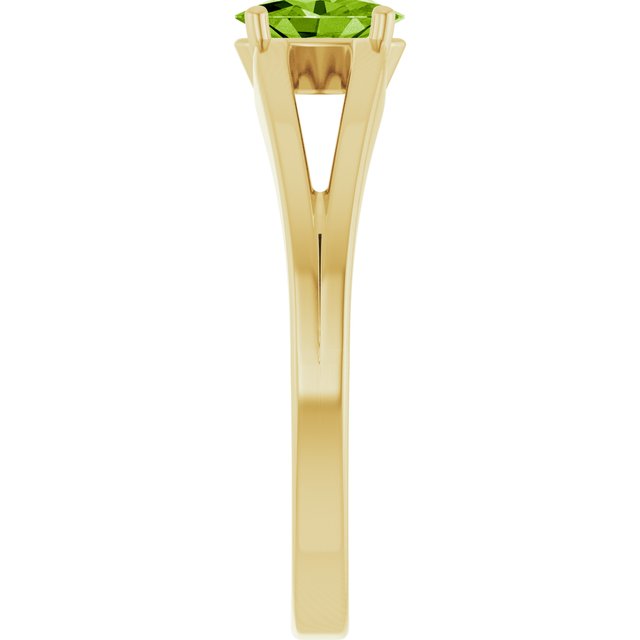 Oval Peridot Youth Ring in Yellow Gold