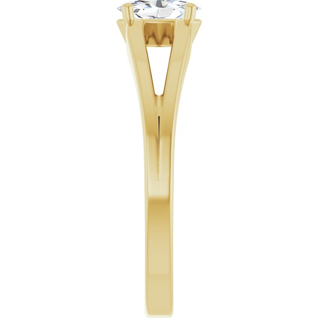 Oval White Sapphire Youth Ring in Yellow Gold