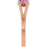 Oval Pink Tourmaline Youth Ring in Rose Gold