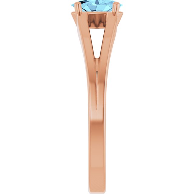 Oval Aquamarine Youth Ring in Rose Gold