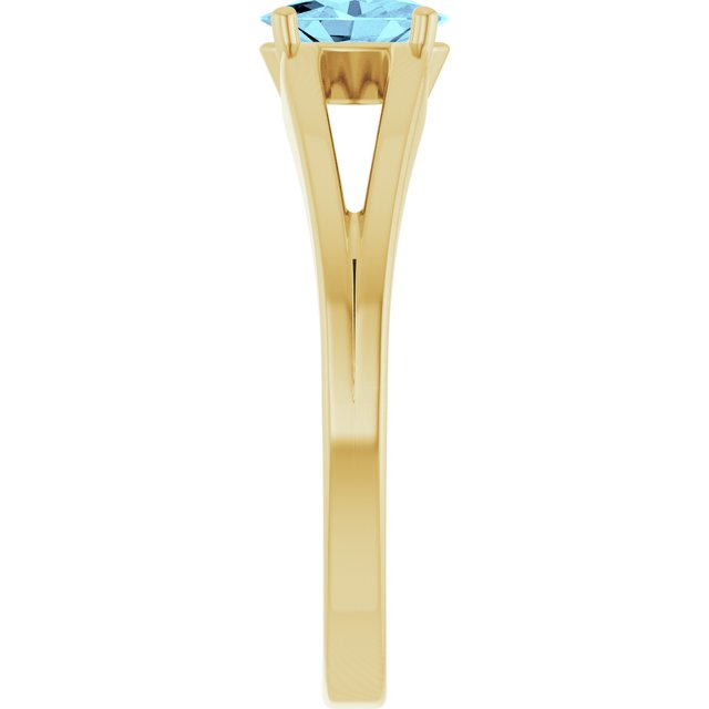 Oval Aquamarine Youth Ring in Yellow Gold