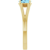 Oval Aquamarine Youth Ring in Yellow Gold