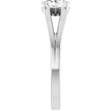 Oval White Sapphire Youth Ring in White Gold