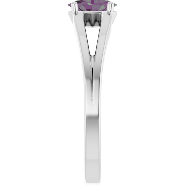 Oval Lab-Grown Alexandrite Youth Ring in Platinum