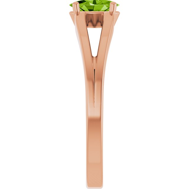 Oval Peridot Youth Ring in Rose Gold