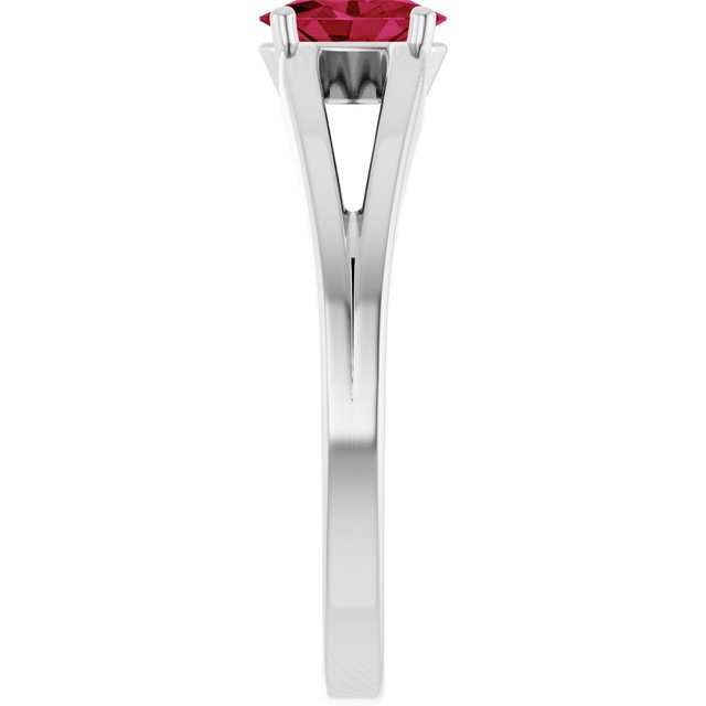 Oval Lab-Grown Ruby Youth Ring in White Gold